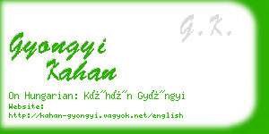gyongyi kahan business card